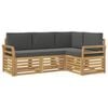vidaXL Set divani 4 pcs Bianco e Antracite 190 x 130,5 x 73 cm