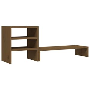 vidaXL Supporto per Monitor ambra 81x20x30 cm Legno Massello di Pino