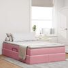 vidaXL Letto con contenitore e materasso Rosa 120 x 200 cm Velluto