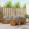 vidaXL Set divano sezionale con cuscino 7 pcs Grigio Naturale e Chiaro