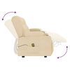 vidaXL Divano Massaggiante 4 Posti con Portabicchieri Crema in Tessuto