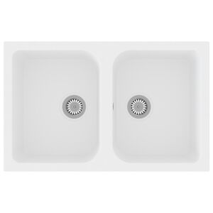 vidaXL Lavello da cucina Bianco 76 x 48 x 30 cm Quarzo e Resina