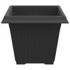 vidaXL Vaso quadrato per fiori 24 pcs Nero 38 x 38 x 30 cm Plastica