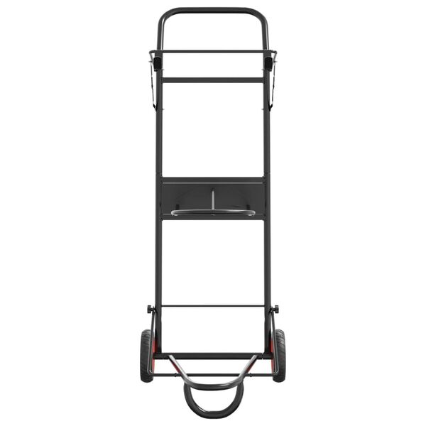 vidaXL Carrello da Sella Pieghevole Nero in Acciaio