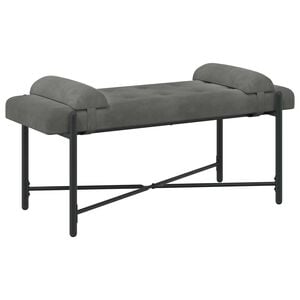 vidaXL Panchina con bottoni e cuscini Grigio Scuro 110 x 40 x 46 cm