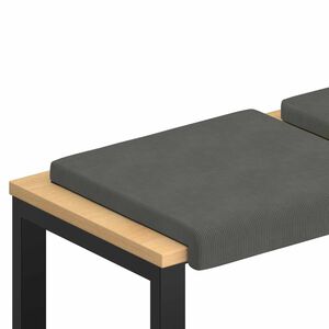 vidaXL Cuscino per panchina 2 pz corduroy Grigio Scuro