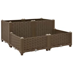 vidaXL Fioriera Rialzata 80x80x38 cm in Polipropilene