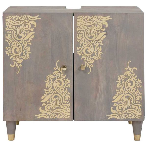 vidaXL Armadio sottolavello con archiviazione Grigio 62 x 33 x 58 cm