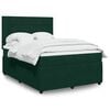 vidaXL Giroletto a Molle con Materasso Verde Scuro 140x190 cm Velluto