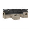 vidaXL Set Divano da Giardino 6pz con Cuscini Grigio Chiaro Polyrattan