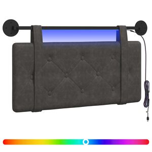 vidaXL Testiera sospesa Con luce LED Nero PU Antico