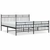 vidaXL Giroletto con Testiera e Pediera Metallo Nero 183x213 cm