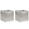 vidaXL Vaso da giardino 2 pz Argento 20 x 20 x 20 cm Acciaio Inox