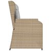 vidaXL Panca Reclinabile da Giardino con Cuscini Beige in Polyrattan