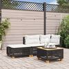 vidaXL Sgabello Giardino con Cuscino Nero 63,5x56x32 cm in Polyrattan