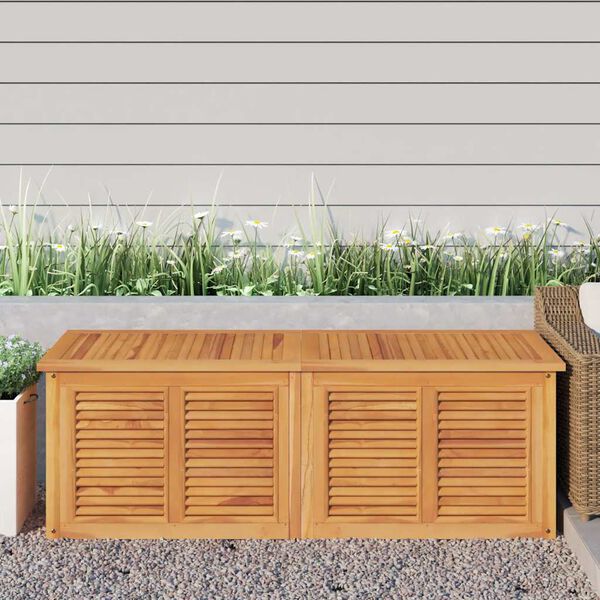 vidaXL Contenitore Giardino con Borsa 150x50x55 cm Legno Massello Teak