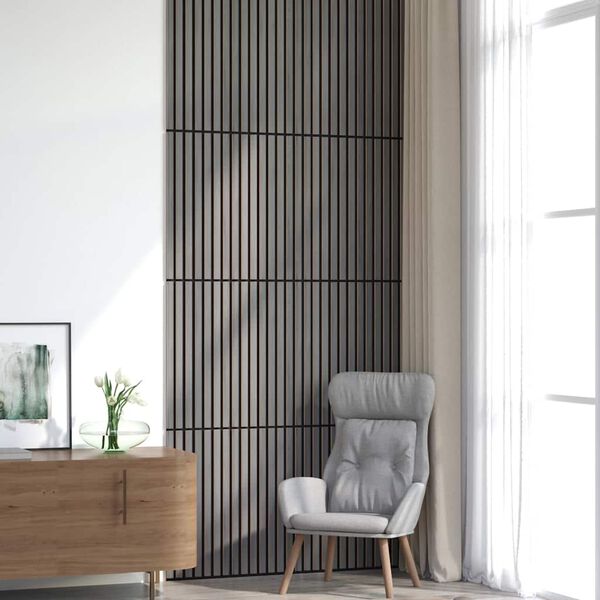 vidaXL Pannelli Acustici da Parete 8 pz Doghe Rovere Impiallacciato