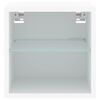 vidaXL Mobili TV a Parete con Luci LED 2pz Bianchi 30x28,5x30 cm