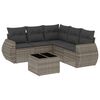 vidaXL Set Divano da Giardino 6 pz con Cuscini Grigio in Polyrattan