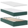 vidaXL Letto con Contenitore con materasso Verde Scuro 90 x 200 cm