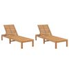 vidaXL Lettini Prendisole 2 pz in Legno Massello di Teak