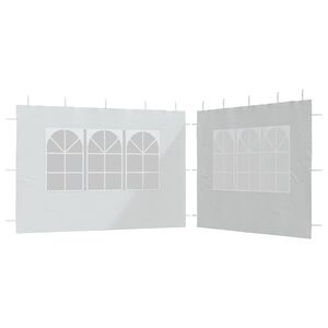vidaXL Parete per Tendostruttura in PE 2pz con Finestra Bianco
