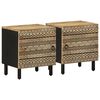 vidaXL Comodini 2pz Neri 40x33,5x46 cm Legno Massello Mango Grezzo