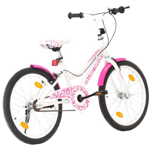 vidaXL Bici per Bambini 20 pollici Rosa e Bianca