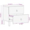 vidaXL Comodino 40x33x46 cm in Legno Massello di Mango