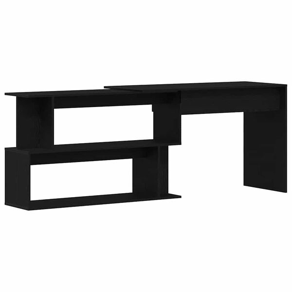 vidaXL Scrivania Rovere Nero 200 x 50 x 76 cm Legno multistrato