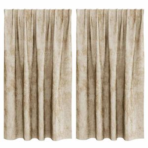 vidaXL Tende in Velluto con tende 2 pcs Crema 140 x 140 cm Velluto