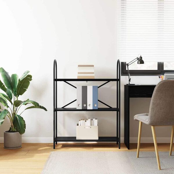 vidaXL Libreria Rovere Nero 80 x 30 x 109 cm Legno multistrato