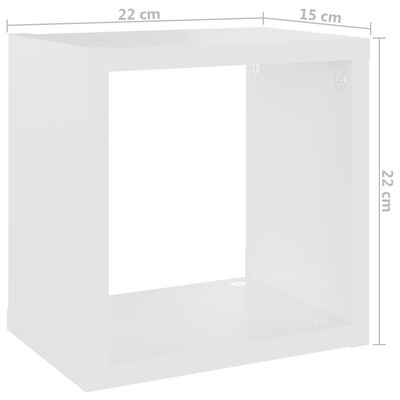 vidaXL Mensole a Cubo 4 pz Bianco e Rovere Sonoma 22x15x22 cm