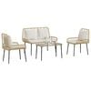 vidaXL Set di Mobili da Giardino 4 pcs Nero e Crema polyrattan