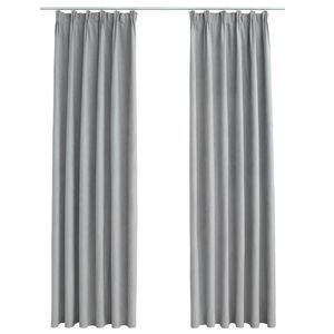 vidaXL Tende Oscuranti con Ganci 2 pz Grigie 140x245 cm
