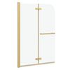 vidaXL Involucro Doccia Oro 95 x 140 cm Vetro ESG e Alluminio