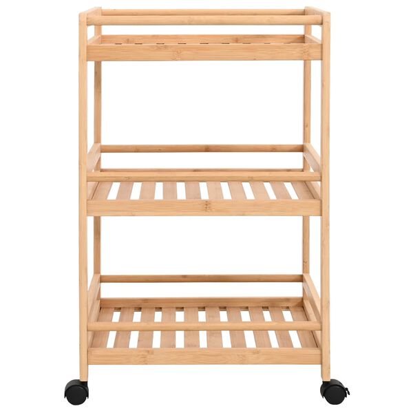 vidaXL Carrello da Cucina con Ruote Naturale 46 x 38 x 76 cm Bamb&ugrave;