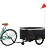 vidaXL Rimorchio da Bici Nero e Grigio 45 kg in Ferro