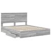 vidaXL Letto con Contenitore con testiera Grigio Sonoma 160 x 200 cm