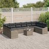 vidaXL Set Divano da Giardino 11 pcs Grigio chiaro polyrattan