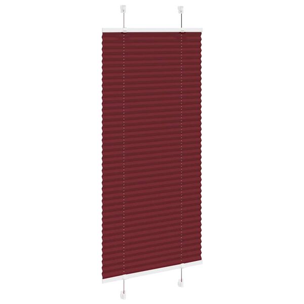 vidaXL Tenda Plissettata Rosso Bordeaux 60x100 cm Larghezza Tessuto