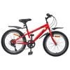 vidaXL Bicicletta per Bambini 24 Pollici 6-Speed per 8-12 anni Rosso