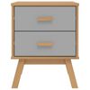 vidaXL Comodino OLDEN Grigio e Marrone in Legno Massello di Pino