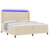 vidaXL Letto a Sorgente LED con materasso Crema 200 x 200 cm Tessuto
