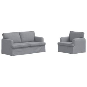 vidaXL Set di divani 2 pz Grigio chiaro Tessuto