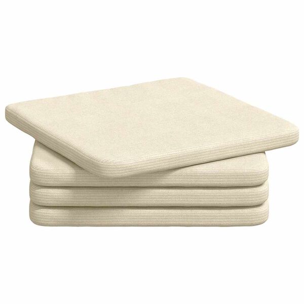 vidaXL Cuscini per Seduta 4 pcs Crema 40 x 40 x 3 cm Tessuto in Cords