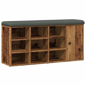 vidaXL Panca Porta Scarpe Legno Antico 102x32x50 cm Legno Multistrato