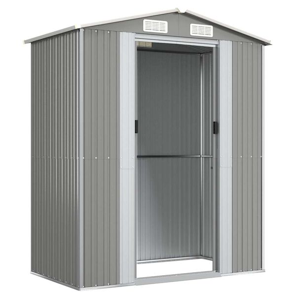 vidaXL Capanno da Giardino Grigio Chiaro 192x108x223cm Acciaio Zincato
