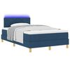 vidaXL Letto a Sorgente LED con strisce LED Blu 120 x 190 cm Tessuto