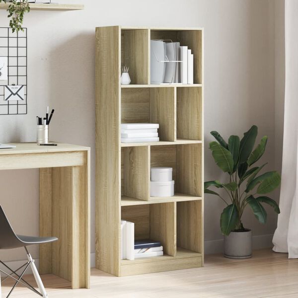 vidaXL Libreria Rovere Sonoma 57x28,5x141 cm in Legno Multistrato